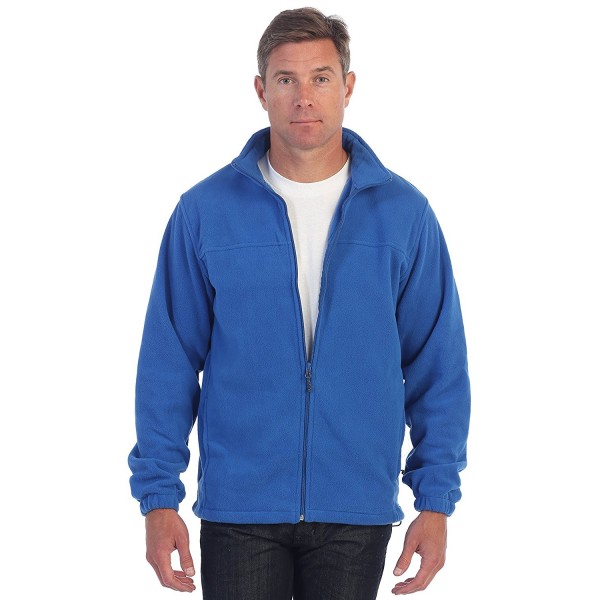 Mens Full Zip Polar Fleece Jacket - Royal Blue - CJ1859QC6XT