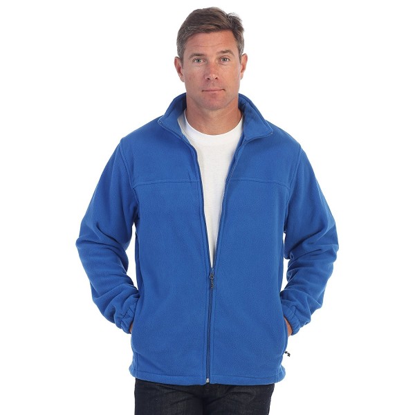 Mens Full Zip Polar Fleece Jacket - Royal Blue - CJ1859QC6XT