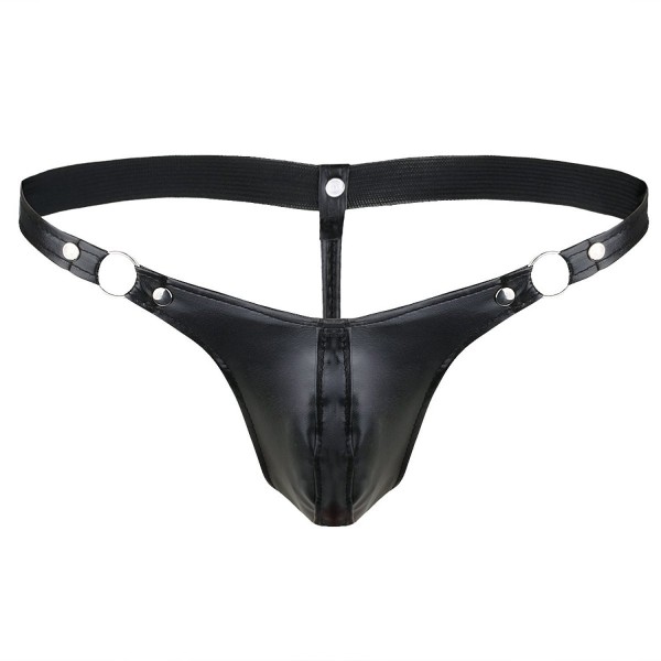 Men's G-string Thongs Underwear Faux Leather Bikini Briefs Trunks ...