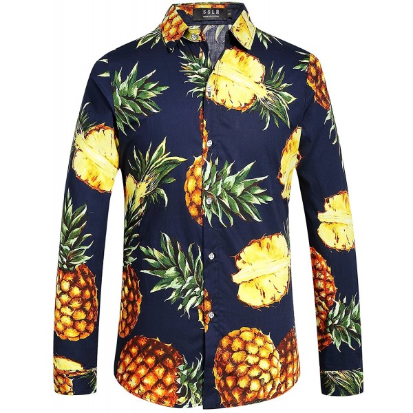 SSLR Pineapple Button Hawaiian Casual