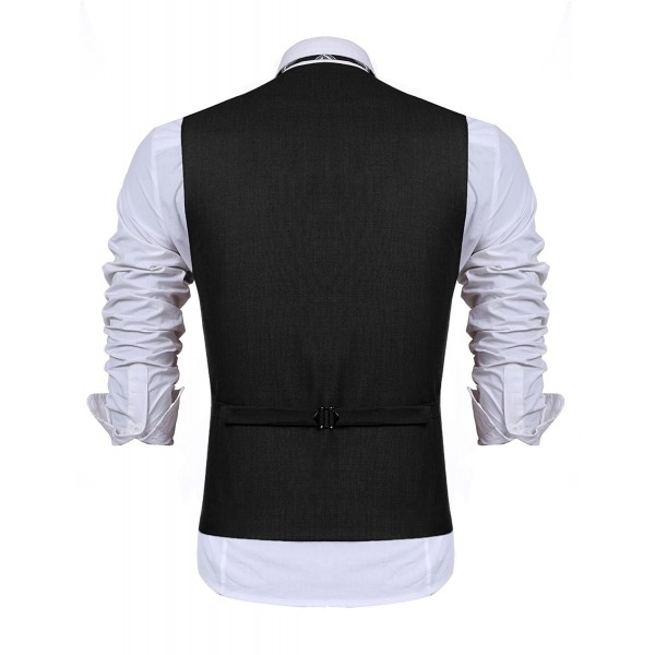 Men's Casual Slim Fit Skinny Wedding Dress Vest Waistcoat - Black ...
