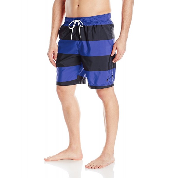 Men's Quick Dry Striped Swim Trunk - Bright Cobalt - CK12NUXBPP6