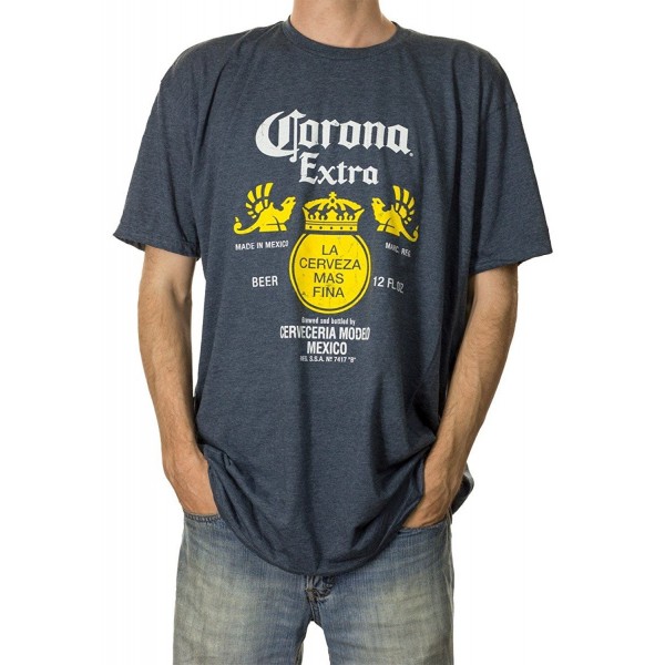 Corona Bottle Label Men's T-Shirt - Blue - CV1862H6UZW