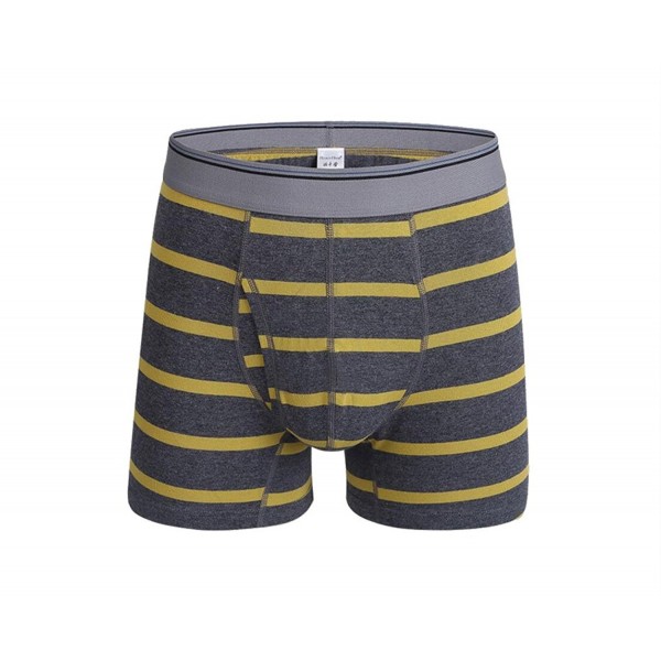 Men's Cotton Striped Boxer Brief - Dark Gray & Yellow & Blue & Black ...