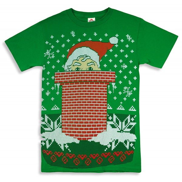 Santa PEAKING Chimney Sweater T Shirt