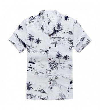 Mens Hawaiian Shirt Aloha White