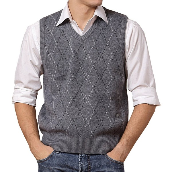 Lisianthuas Argyle V Neck Sweater Color