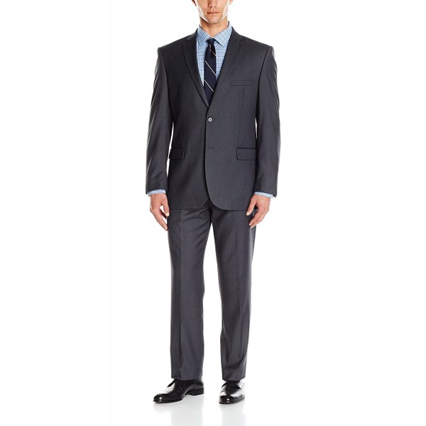Men's Micro Tech Flat Front Suit Pant - Charcoal - CL11K3OPUF5