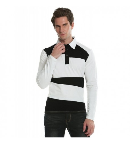 Coofandy Stripe Casual Contrast Sleeve