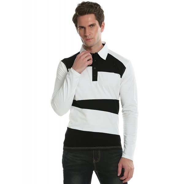 Coofandy Stripe Casual Contrast Sleeve