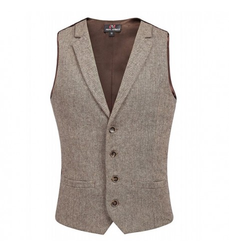 Stylish Business Sleeveless 4 Buttons Coffee