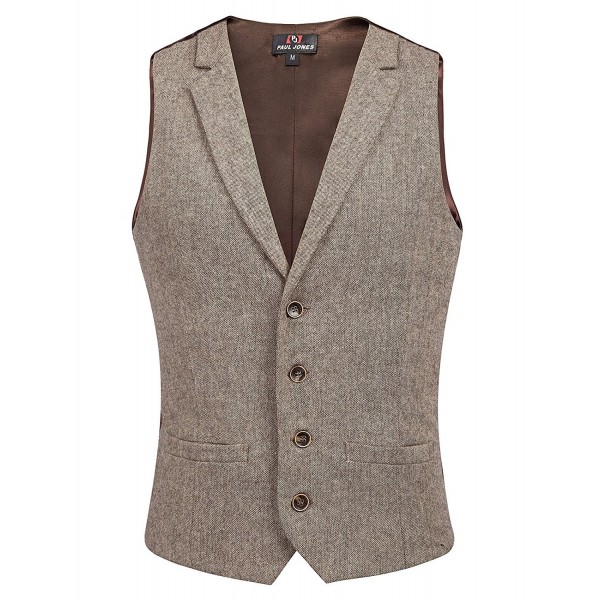 Stylish Business Sleeveless 4 Buttons Coffee