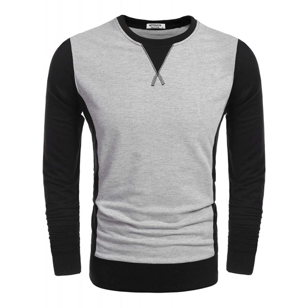 Men's Fashion T Shirts Clock Block Tee Long Sleeve Tops Baseball ...