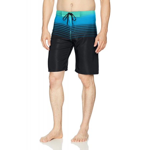 Men's Ripped Dobby Stretch Boardshort - True Black - C4182MGIM8Y