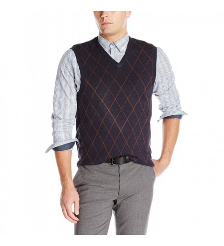 Haggar Stitch Argyle V Neck Sweater