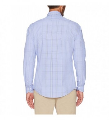 Men's Slim Fit Cutaway-Collar Sport Shirt Without Pocket - Blue Large ...