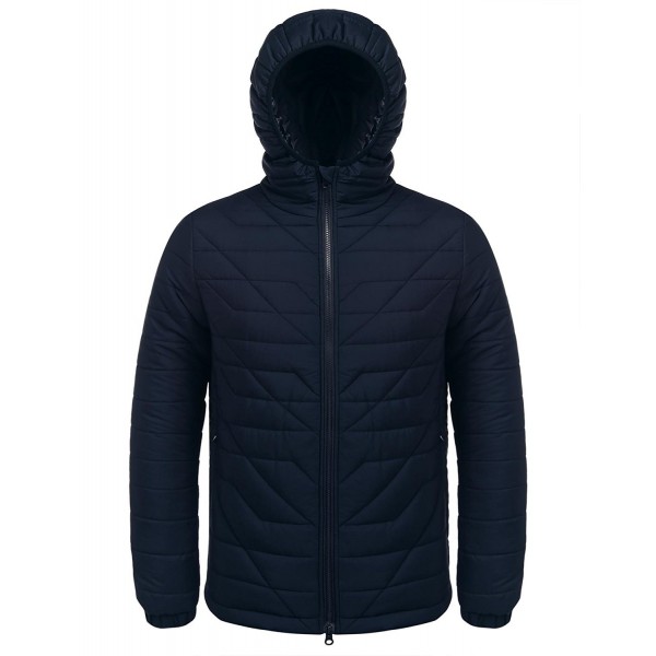 Mens Packable Hooded Down Jacket Lightweight Puffer Coats - Type 1 Blue ...