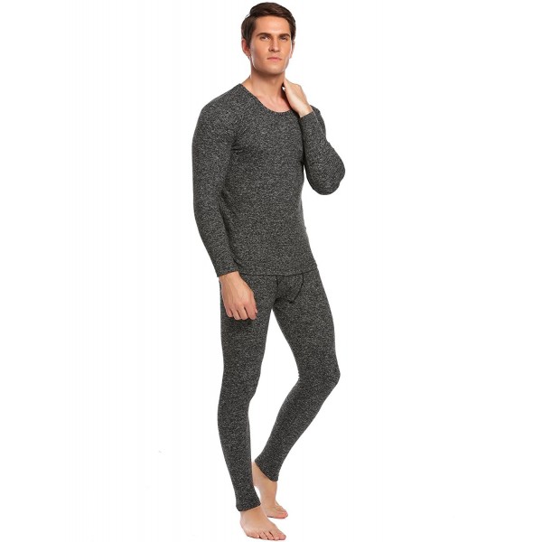 Men's Long Thermal Top and Underwear Fleece Lined Winter Base Layering ...