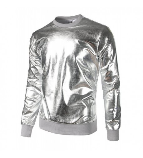 JOGAL Metallic Shirts Nightclub Hoodies