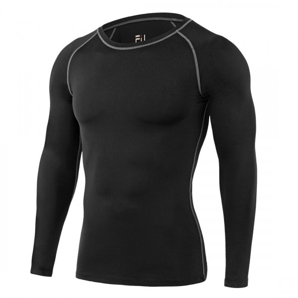 Men's Pro Compression Long Sleeve T-Shirt Sports Tights Baselayer Cool ...