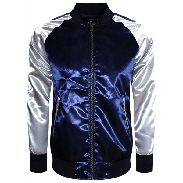 UPSCALE Satin Souvenir Jacket NAVYSILVER