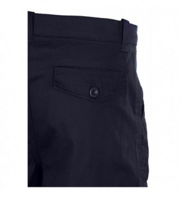 Men's Cotton Twill Belted Cargo Shorts - Navy - CF12GWBZMMX