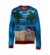 Ugly Christmas Sweater Light up Santa Turquoise
