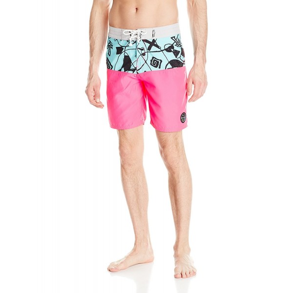 Men's Retro Surf Swim Trunk - Fandango Pink - CO12BVS173Z