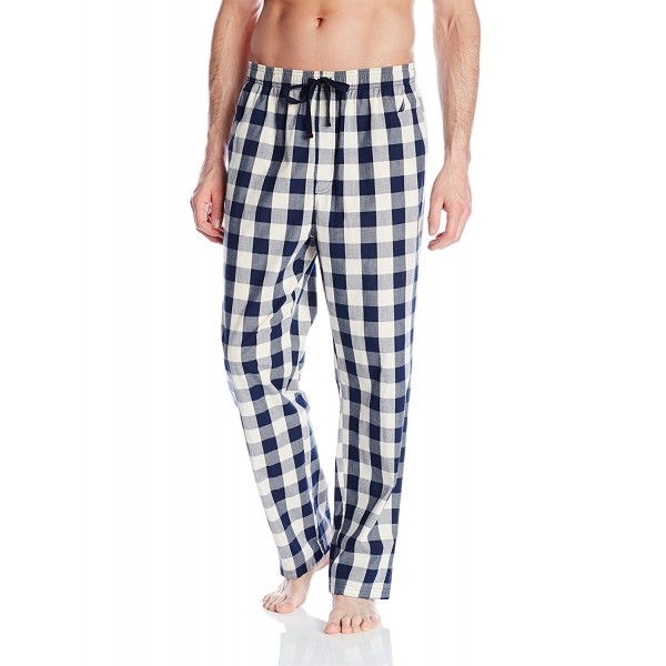 Men's Buffalo Check Woven Pant - Navy - CE12BZQQL2P