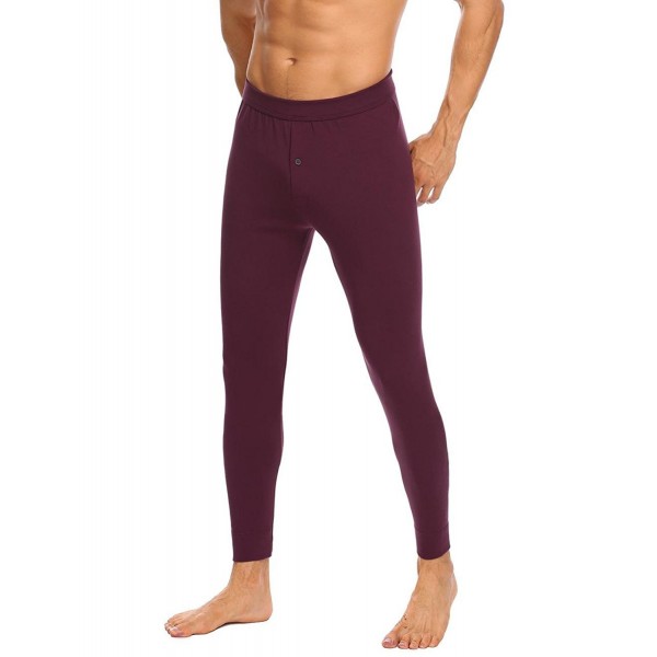 Men Winter Thermal Underwear Bottoms Leggings Elastic Waist Solid ...