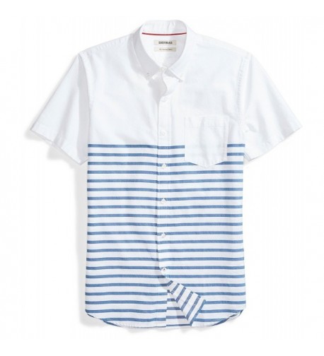 Goodthreads Slim Fit Short Sleeve Placed Stripe Stripes