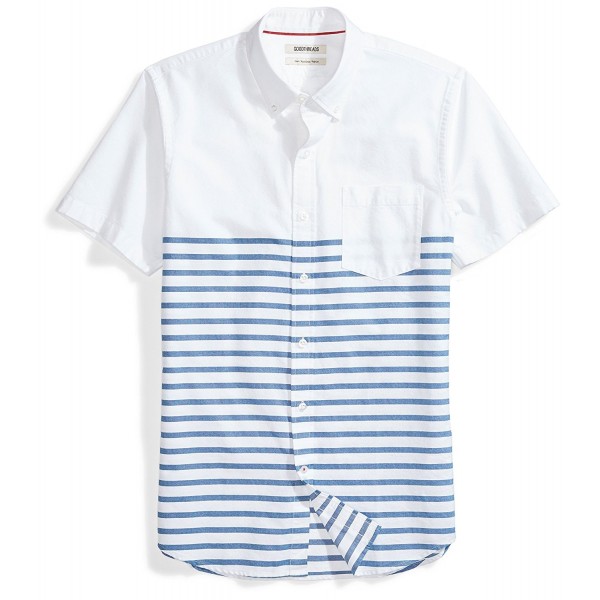 Goodthreads Slim Fit Short Sleeve Placed Stripe Stripes