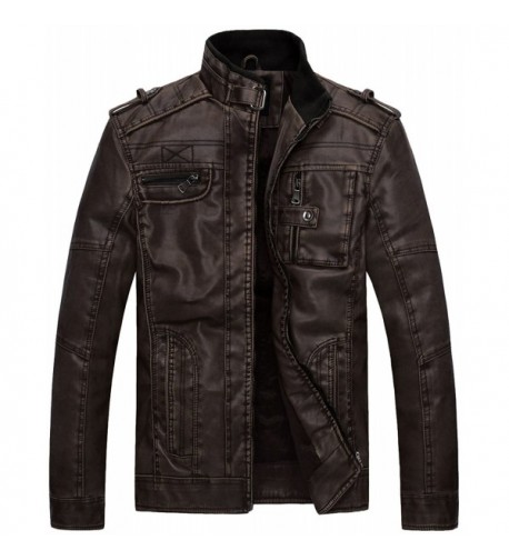 Wantdo Vintage Collar Leather Jacket