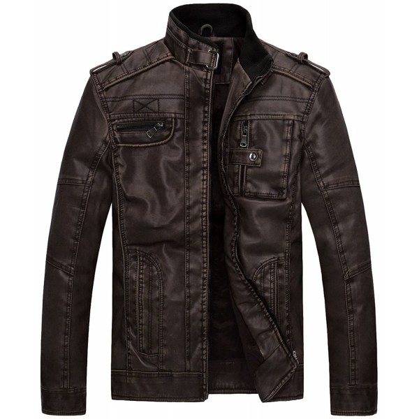 Wantdo Vintage Collar Leather Jacket