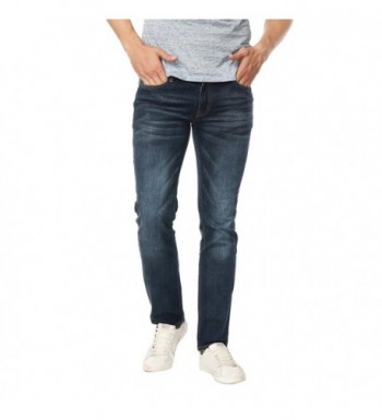 Men's Fashion Tight Jeans Slim Fit Straight Leg Pants - Blue - CM187S8ODXX