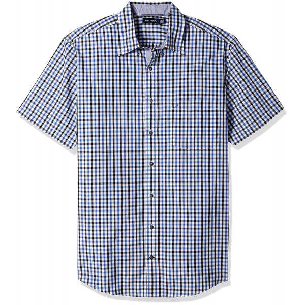 Men's Big and Tall Short Sleeve Check Plaid Button Down Shirt - French ...