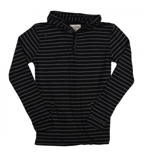 Lightweight Henley Striped Hoodie Medium