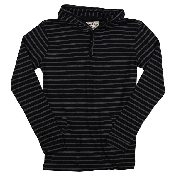 Lightweight Henley Striped Hoodie Medium