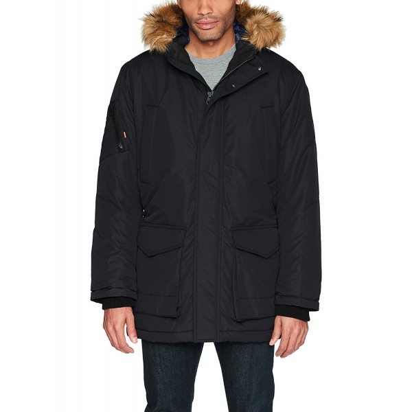 Men's Heavyweight Parka Jacket With Removable Hood - Black - CF185RQW5N0