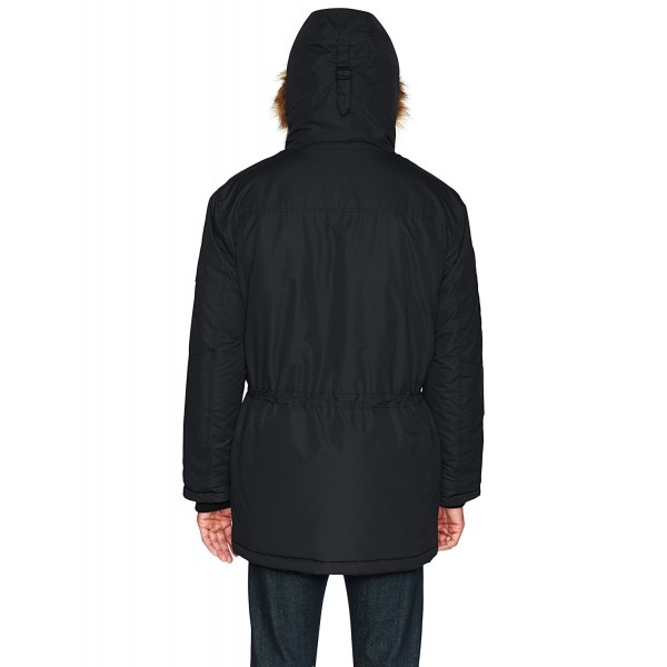 Men's Heavyweight Parka Jacket With Removable Hood - Black - CF185RQW5N0