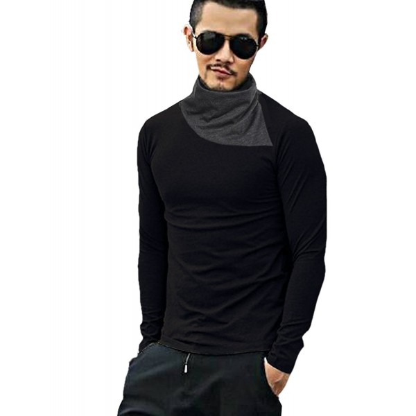 mens cotton turtleneck long sleeve