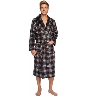 Mens Micro Poly Sueded Robe - Black - CN12E01ULD7