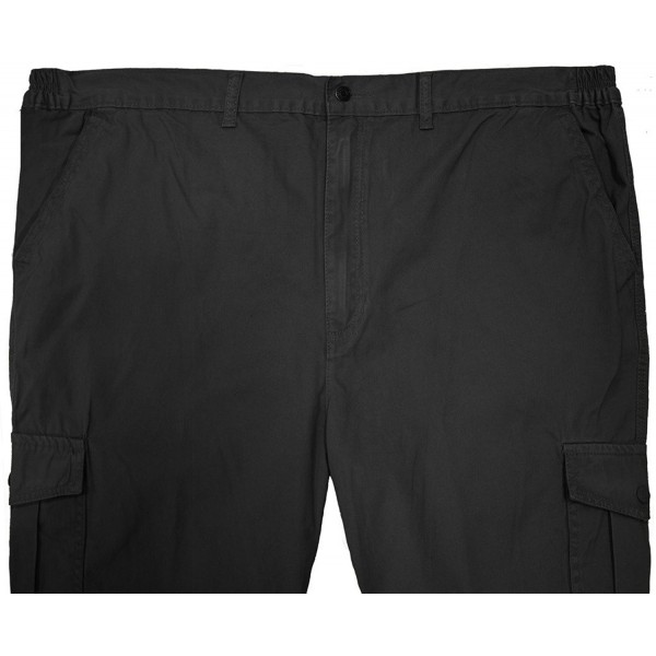 Big & Tall Men's Cargo Pants 100% Cotton - Black - CT12CIGIMZP