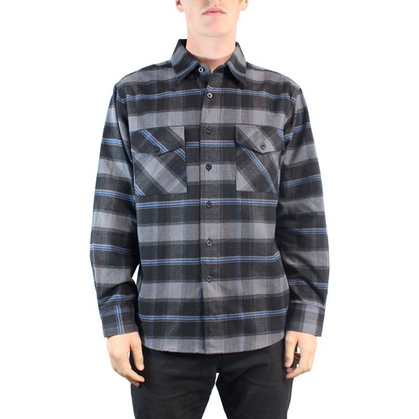 YAGO Flannel Sleeve Plaid Button