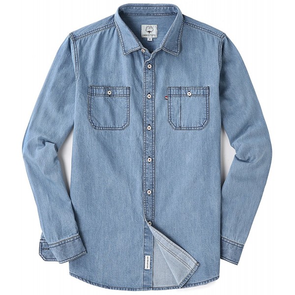 Mocotono Sleeve Denim Double Pocket Shirt