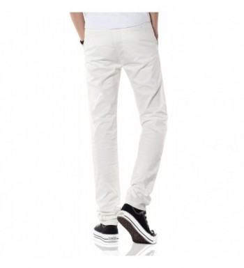 Men's Slim-Fit White Chino Trousers S91Y1 - Dhj111 X White - CY12H48HZW3