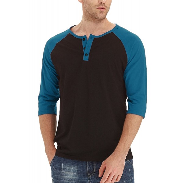 Aiyino Raglan Sleeve Henley Shirts