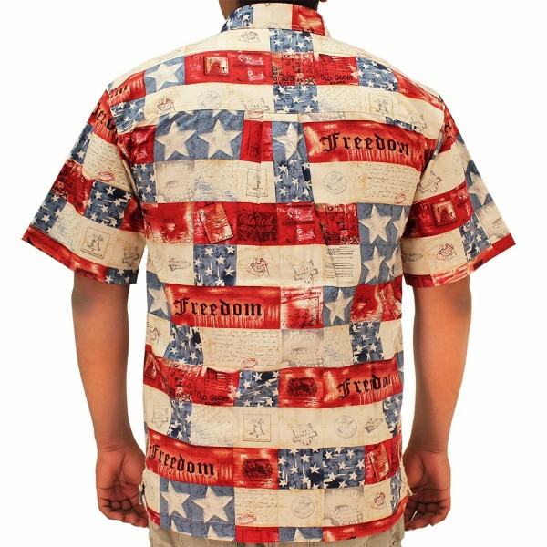 Patriotic Hawaiian Shirt - Multi - C011Y8XN6BH
