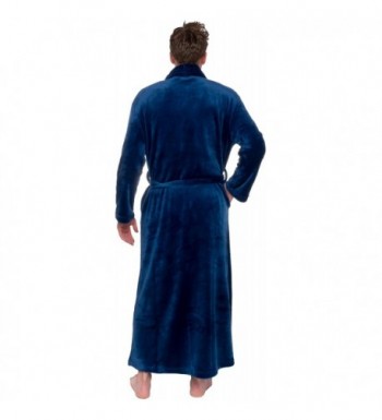 Mens Long Robe - Full Length Big & Tall Bathrobe - Navy - CM1820UCK3C