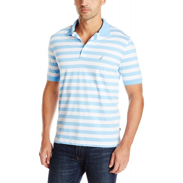 Men's Striped Polo Shirt - Blue Wind - CA120E43H49